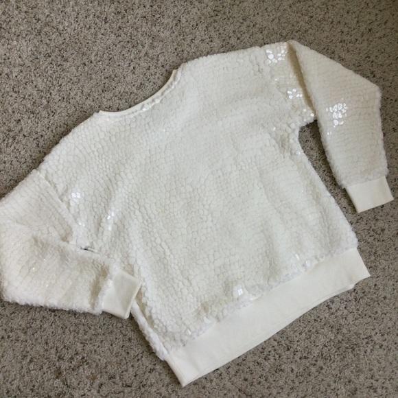 Ann Taylor Sweater Ivory Pullover Size M Long Sleeves - Picture 5 of 8